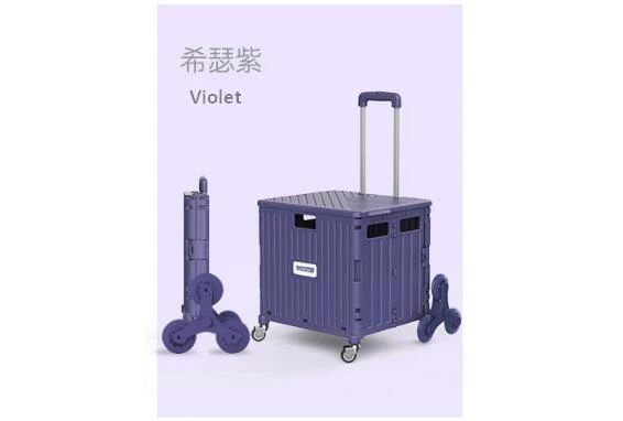collapsible shopping cart with wheels color purple